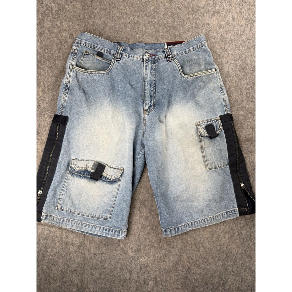 Vintage Phat Farm Cargo Jean Shorts Jorts Denim Y2K Hip Hop Baggy Men's 38